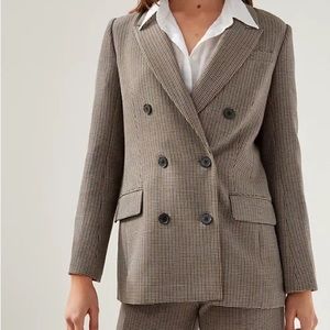 Aritzia Babaton Samuel Plaid Houndstooth Wool Blazer